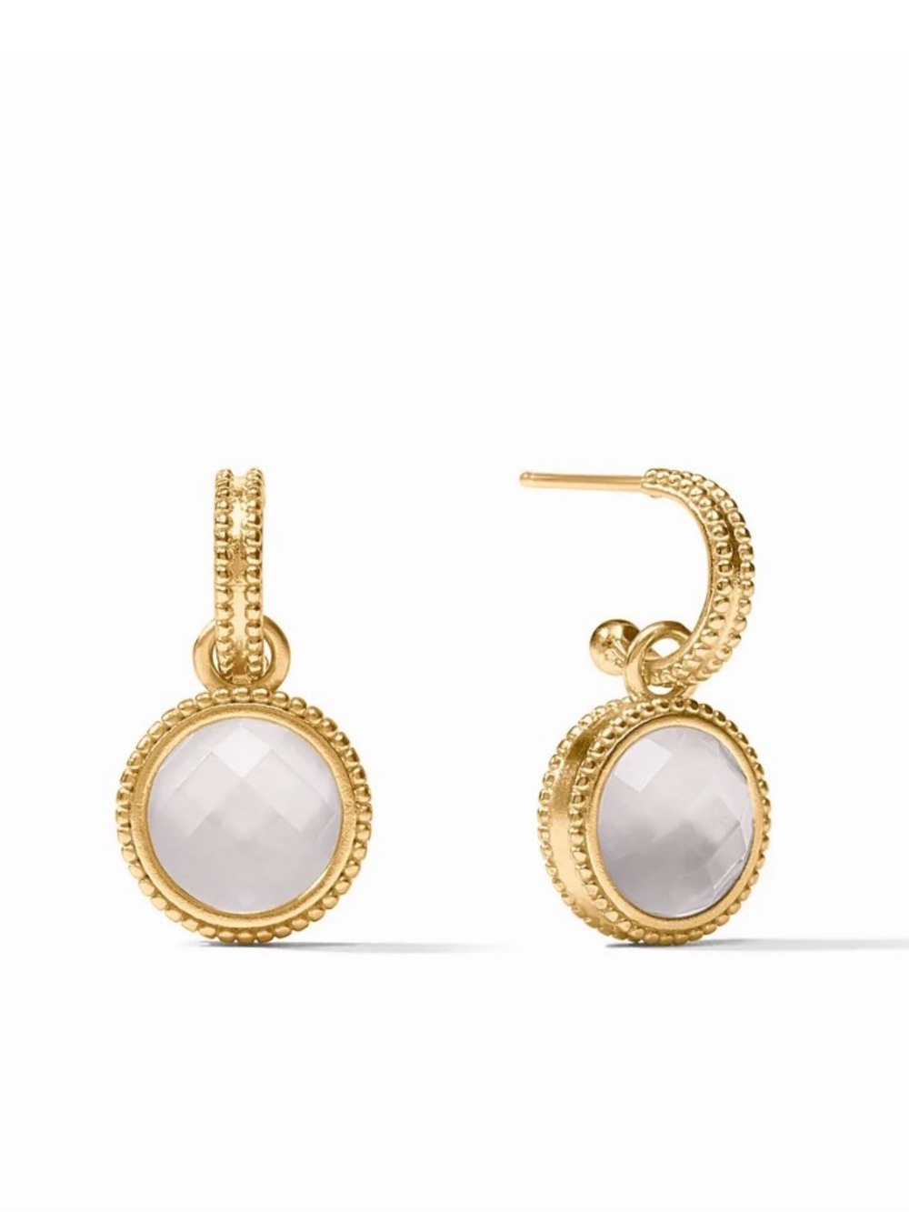 Julie Vos Gold Fleur-de-Lis Hoop & Charm Earring